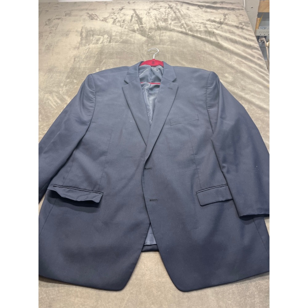 Michael Kors Mens Navy Blue Wool Blend 2 Button Blazer Sport Coat 50R